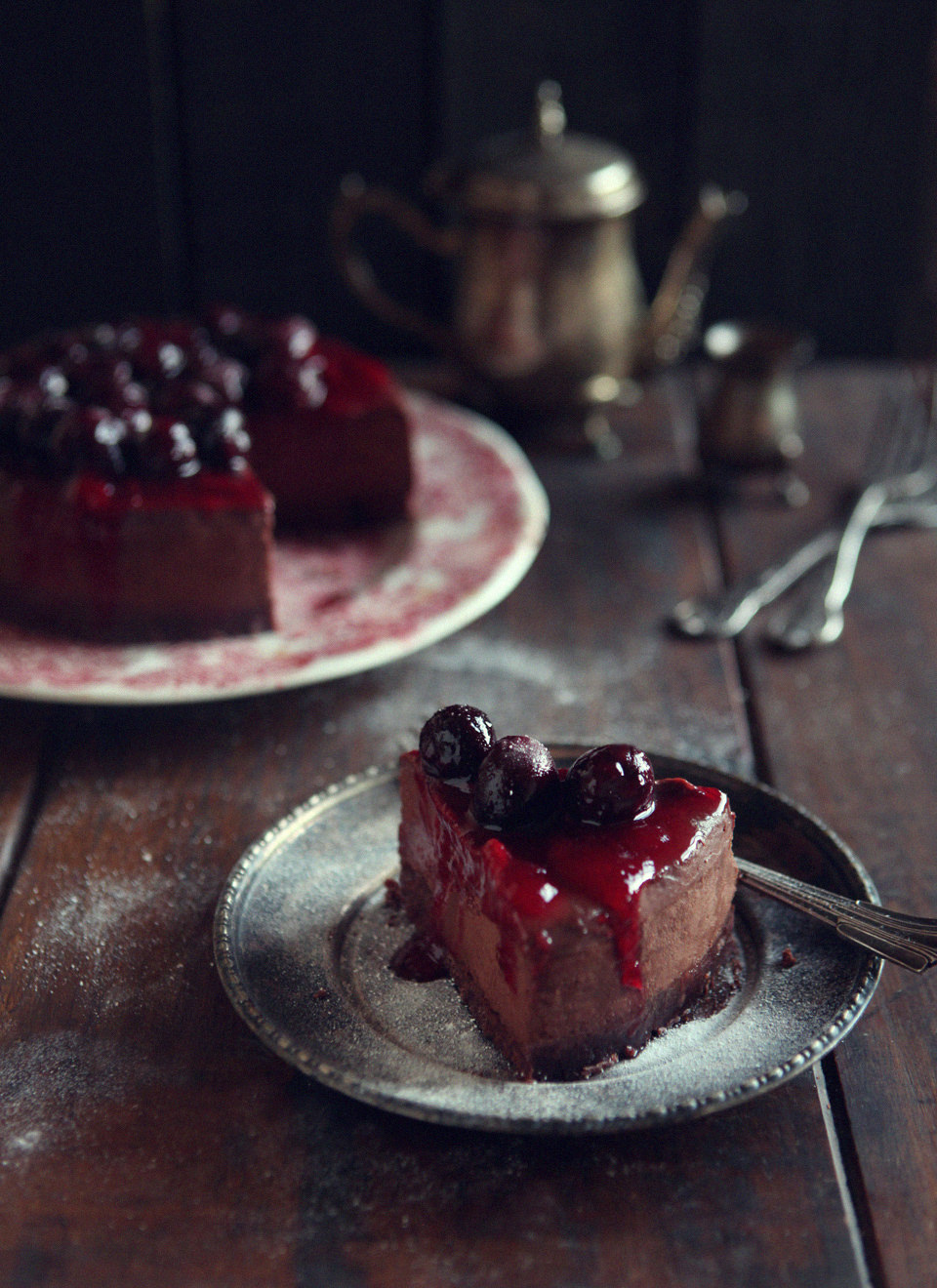 Dark-Chocolate-Cheesecake-with-Cherry-Glaze-2